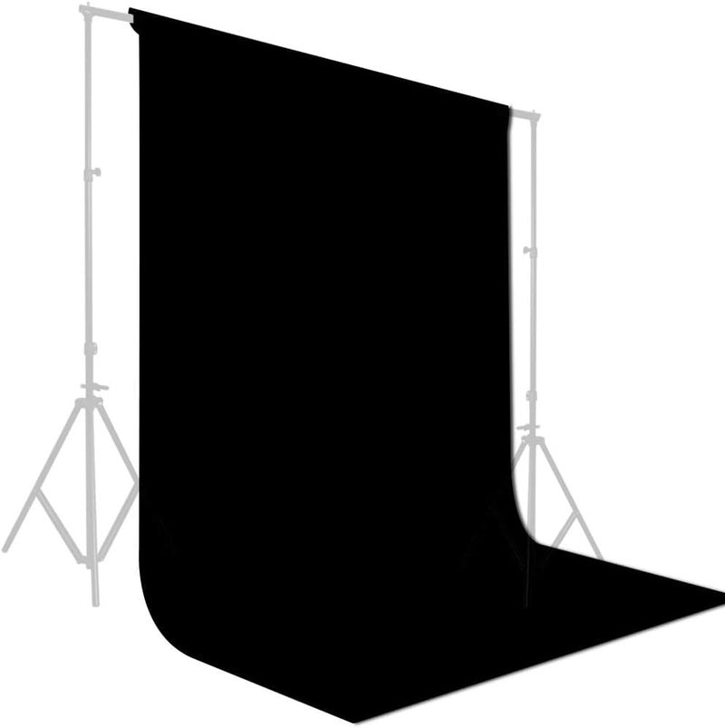 GFCC 10ftx10ft Black Backdrop Background for Photography Black Photo Booth Backdrop for Photoshoot Photography Background Screen Video Recording Parties Curtain - Image 1